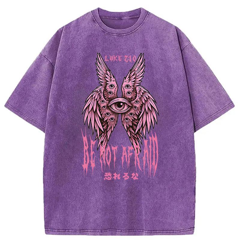Modecanvas Be Not Afraid Seraphim DTG Printing Washed T-Shirt