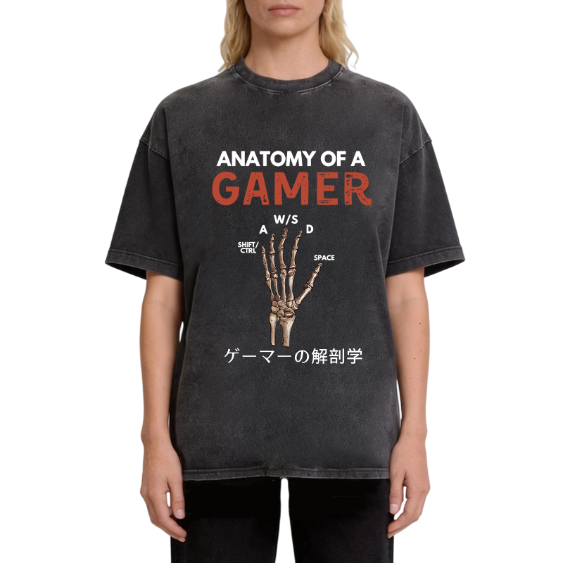 Modecanvas Anatomy of A Gamer DTG Printing Washed T-Shirt