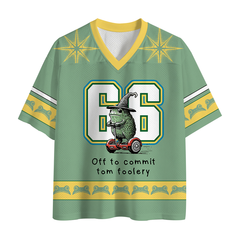 Modecanvas Frog Riding A Balance Scooter Mesh Jersey-modecanvas