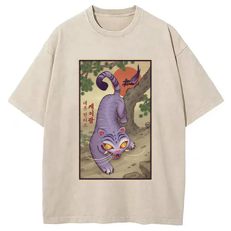 Modecanvas Tiger Derpy Japanese Washed T-Shirt