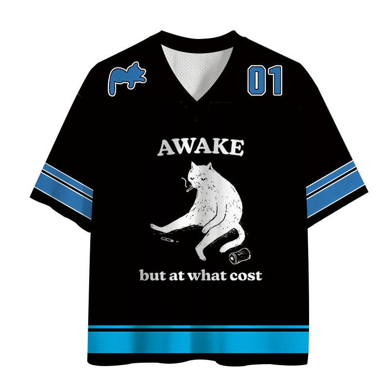 Modecanvas Decadent Smoking Cat Mesh Jersey-modecanvas