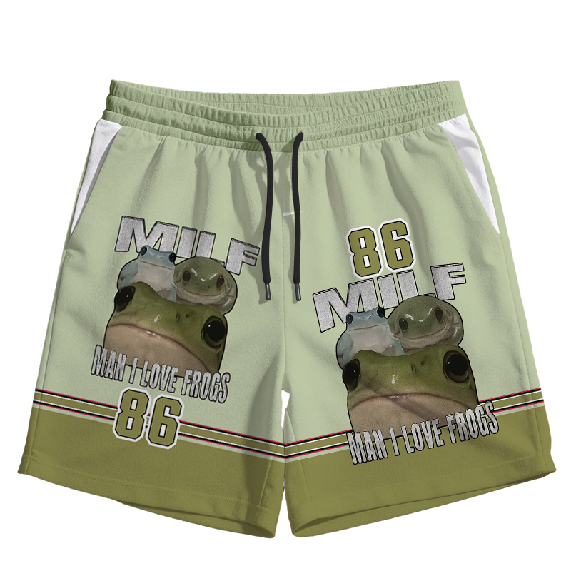 Modecanvas Man I Love Frogs Jersey Short