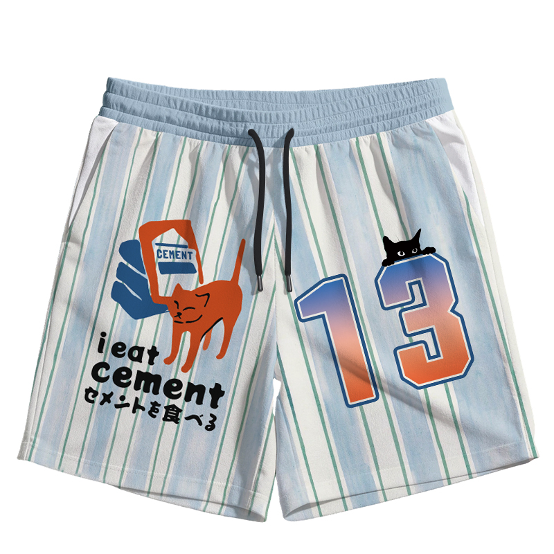 Modecanvas I Eat Cement Meme Cat Jersey Short