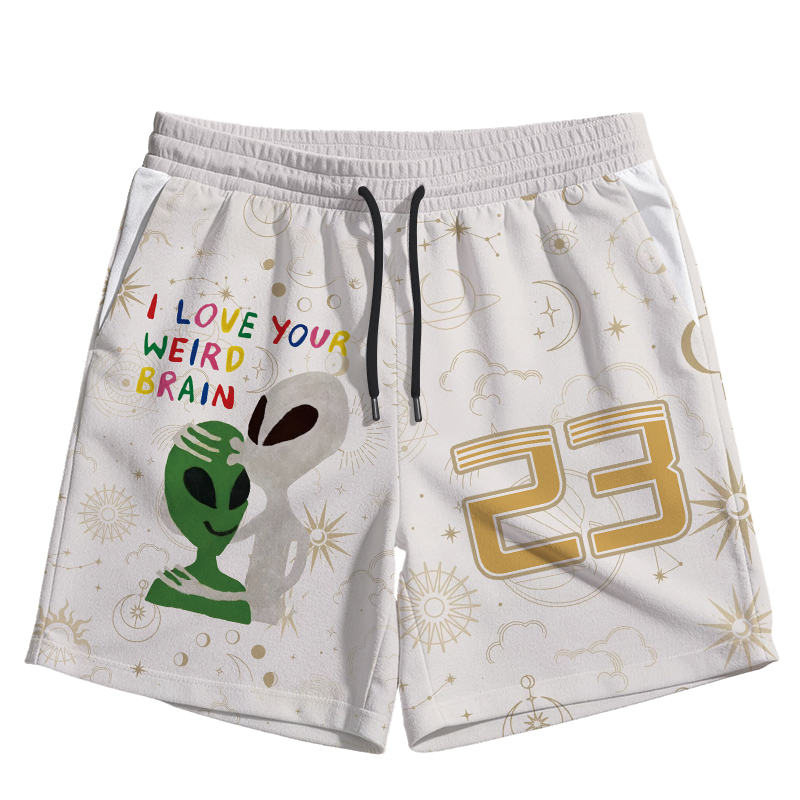 Modecanvas I Love Your Weird Brain Alien Jersey Short