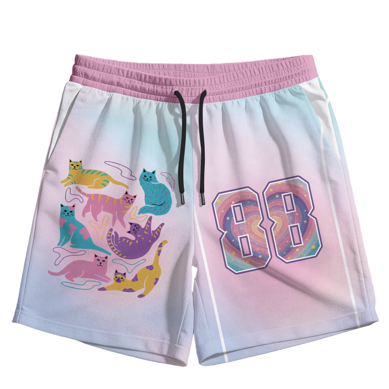Modecanvas Colourful Cats Jersey Short