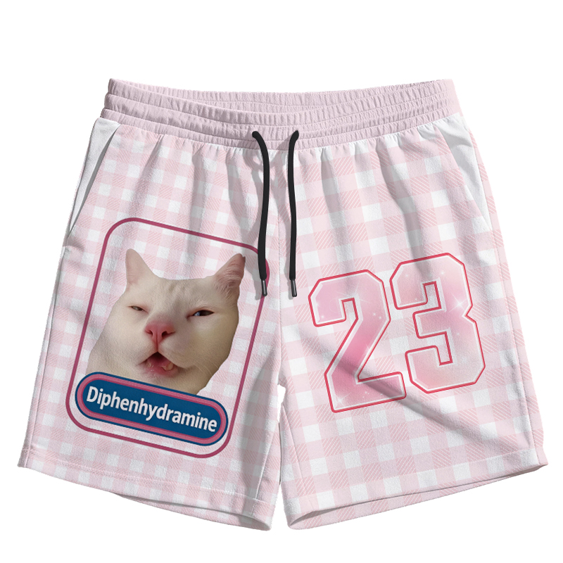 Modecanvas Funny Diphenhydramine Meme Cat Jersey Short