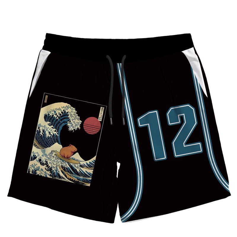 Modecanvas Capybara Surfing Jersey Short