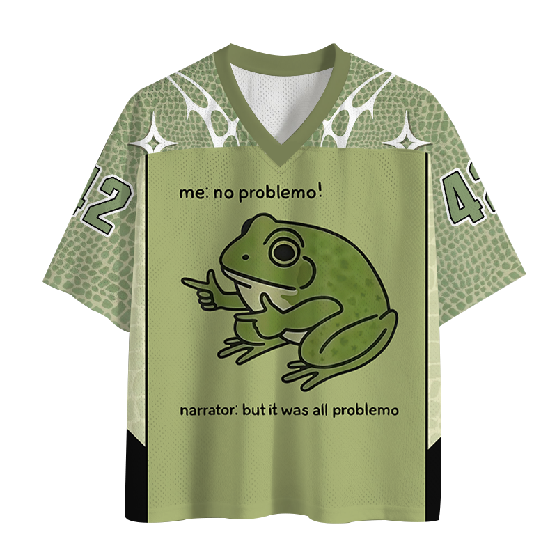 Modecanvas Stupid Frog Meme Mesh Jersey-modecanvas