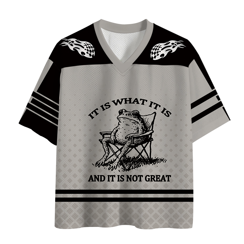 Modecanvas Resting Frog Funny Mesh Jersey-modecanvas