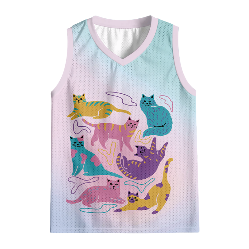 Modecanvas Colourful Cats Jersey Tank