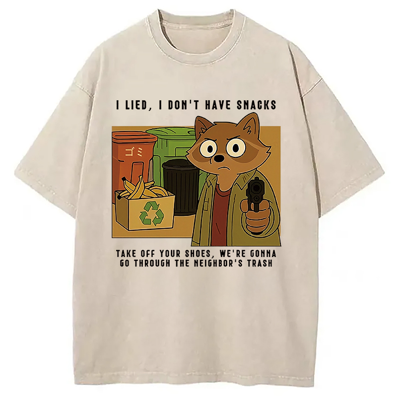 Modecanvas No Snacks Only Trash Hunting Washed T-Shirt