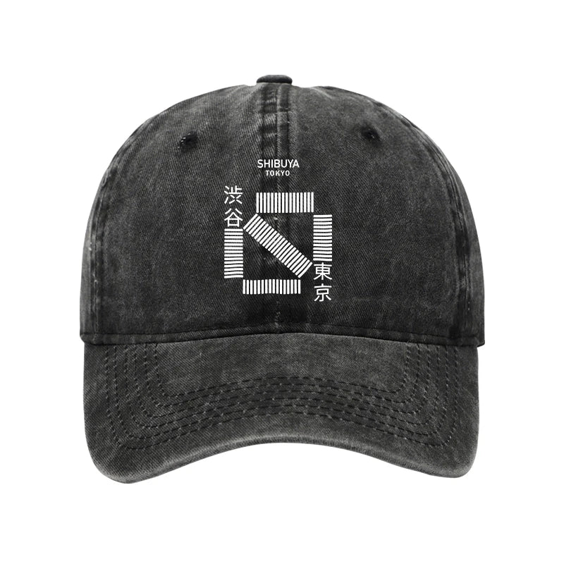 Modecanvas Japanese Shibuya Crossing Washed Cap-modecanvas