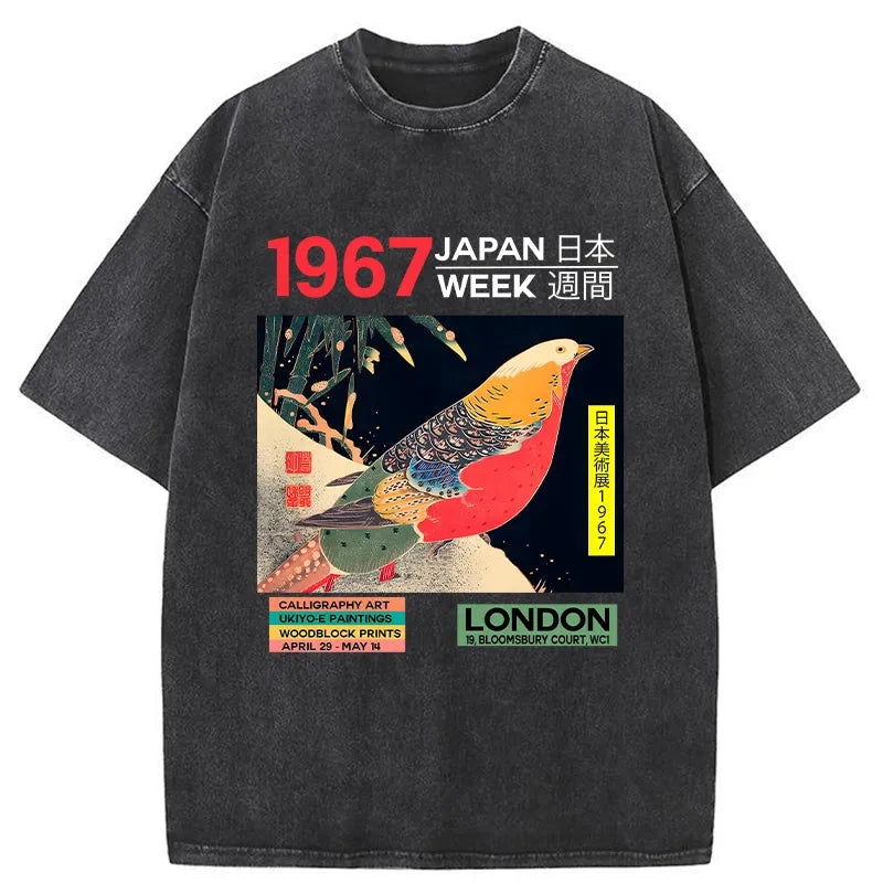 Modecanvas Art Studio Exhibition Japanese Washed T-Shirt-modecanvas