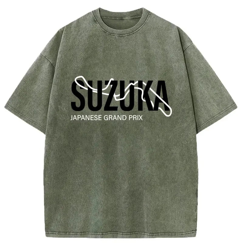 Modecanvas Japanese Suzuka Grand Prix Washed T-Shirt
