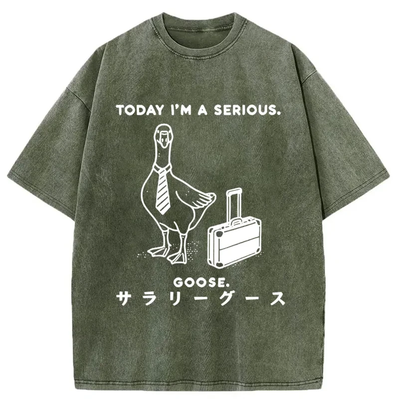 Modecanvas Hard Working Goose Washed T-Shirt