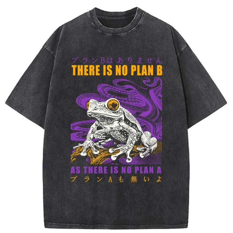 Modecanvas Thers Is No Plan B Frog Washed T-Shirt