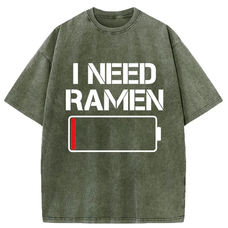 Modecanvas I Need Ramen Washed T-Shirt