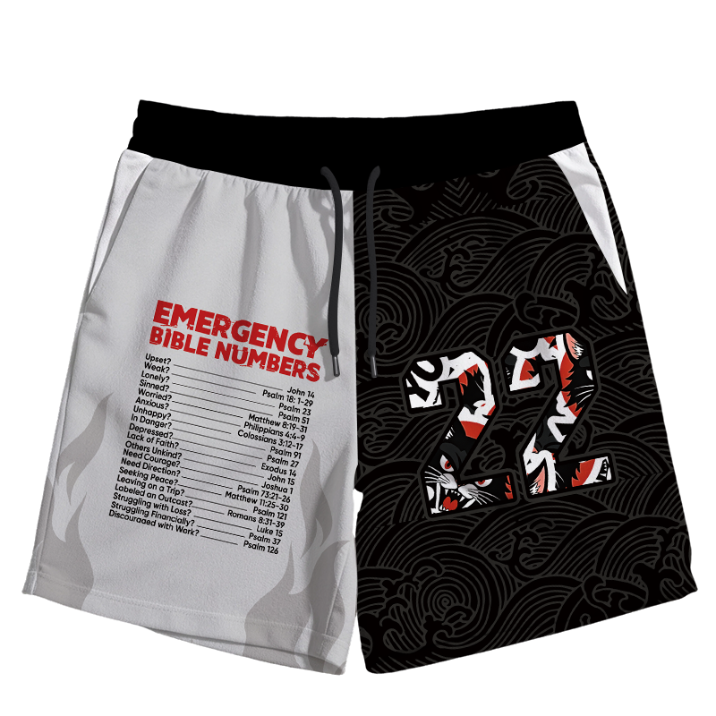 Modecanvas Bible Emergency Numbers Jersey Short