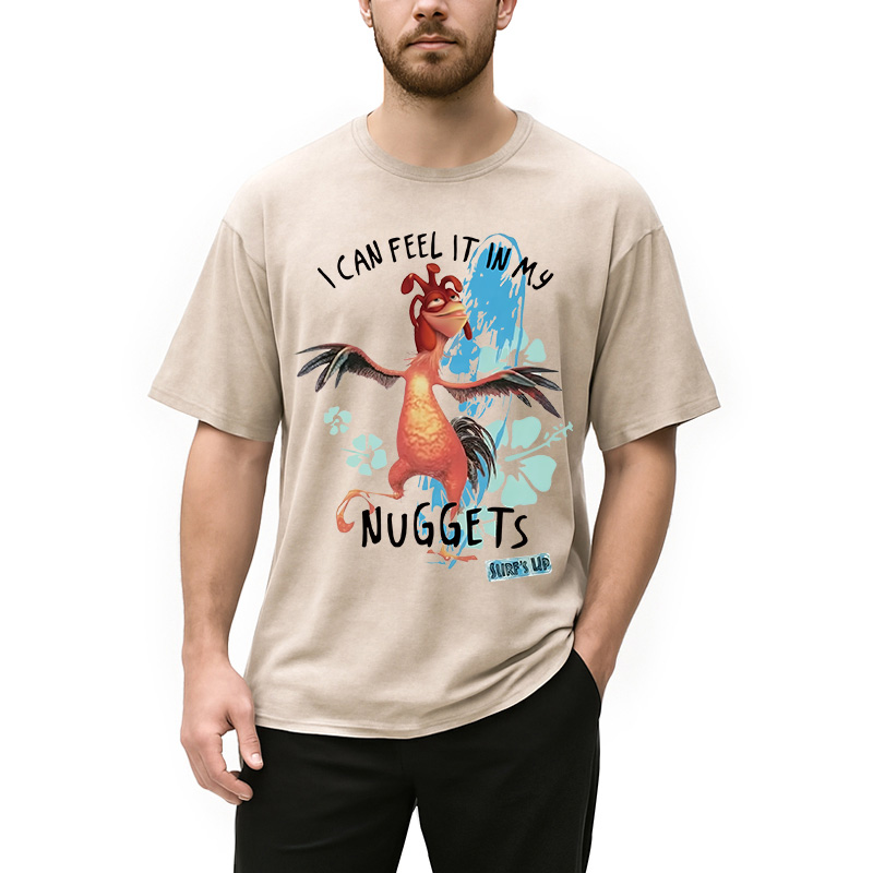 Modecanvas I Can Feel It In My Nuggets Chicken Washed T-Shirt