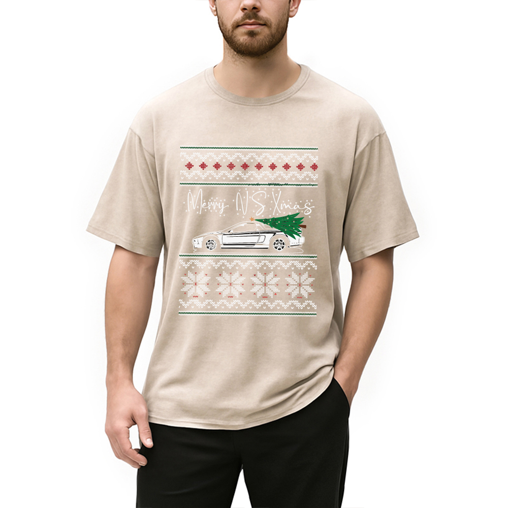 Modecanvas Japanese Sports Car JDM Christmas Washed T-Shirt