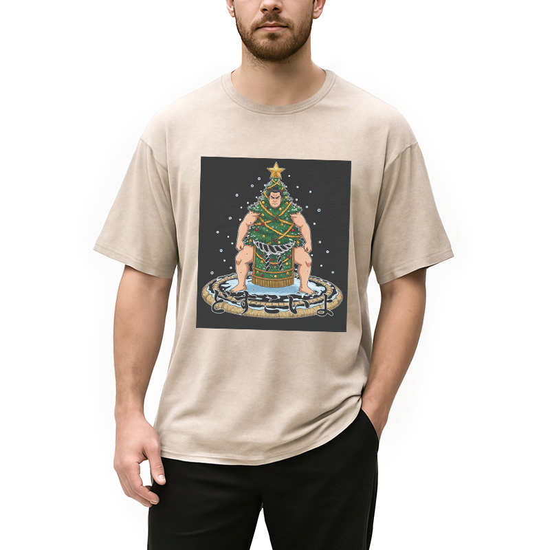 Modecanvas Horror Japanese Christmas Washed T-Shirt