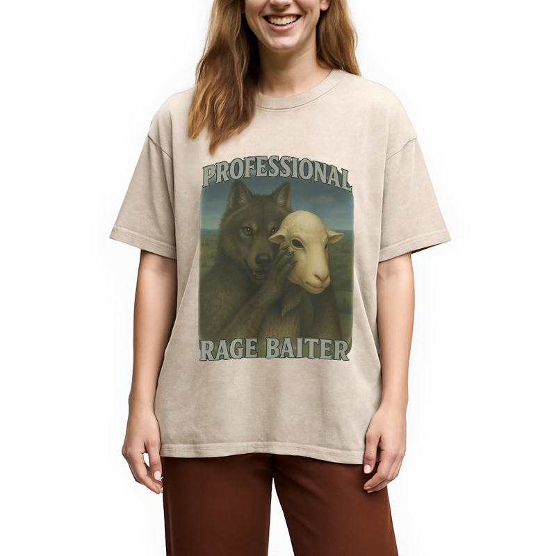 Modecanvas Professional Rage Baiter Funny Washed T-Shirt