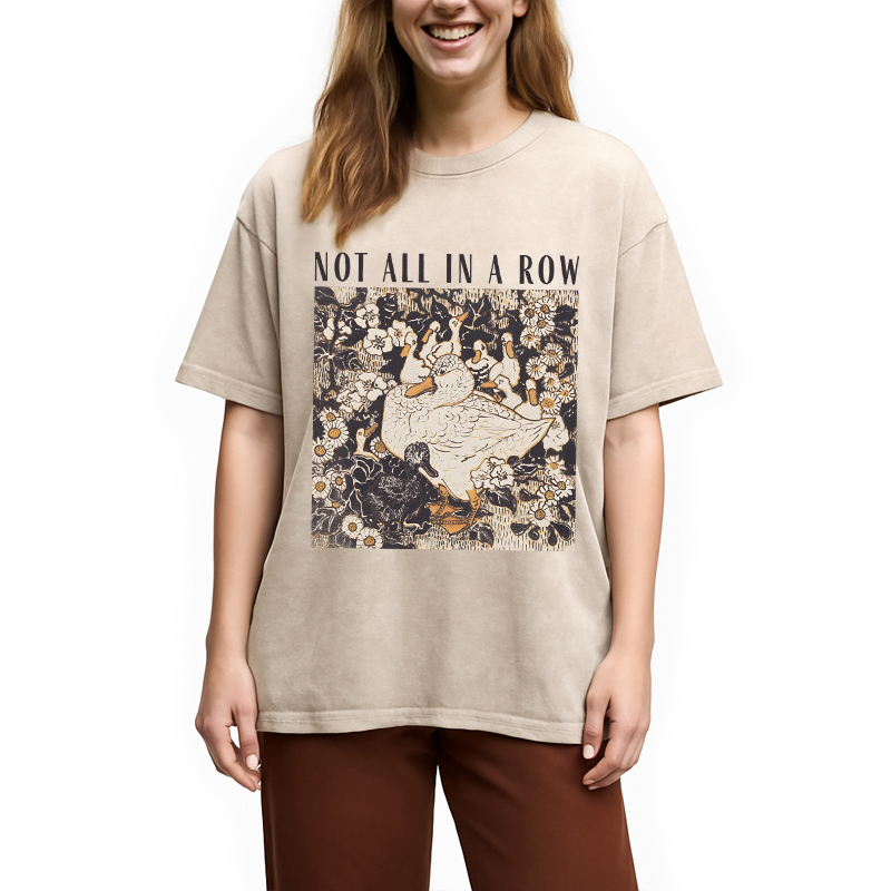 Modecanvas Ducks Not in A Row Washed T-Shirt