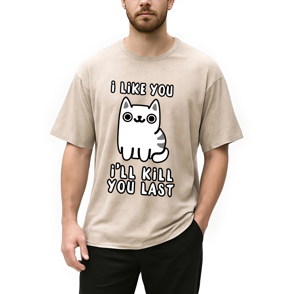 Modecanvas Cats And Humans Washed T-Shirt