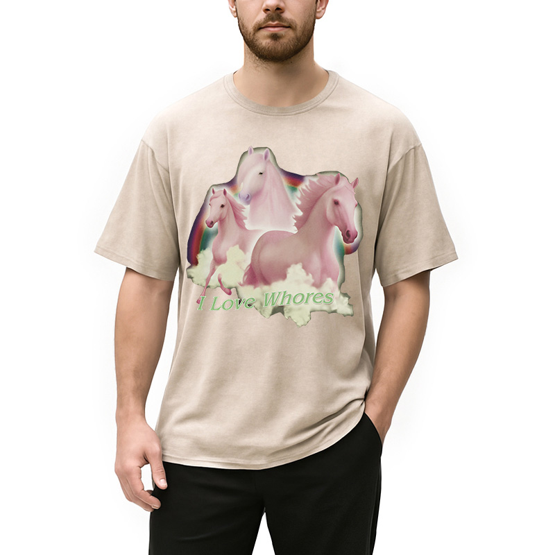 Modecanvas I Love Whores Washed T-Shirt