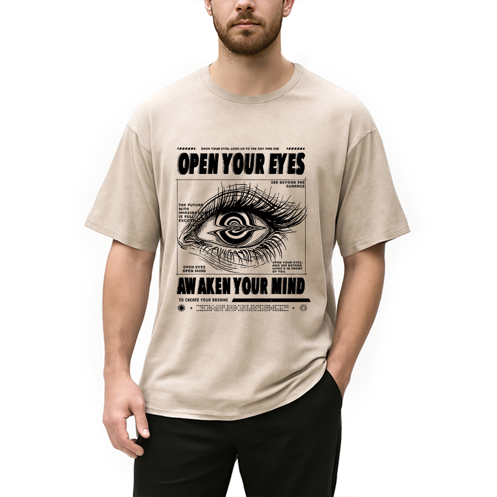 Modecanvas Open Eyes Washed T-Shirt