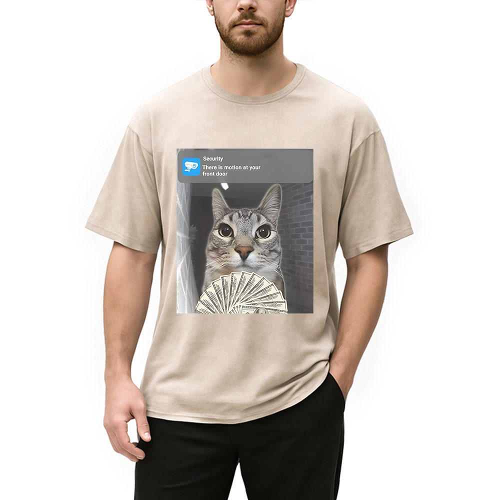 Modecanvas Ring Cat Meme Washed T-Shirt