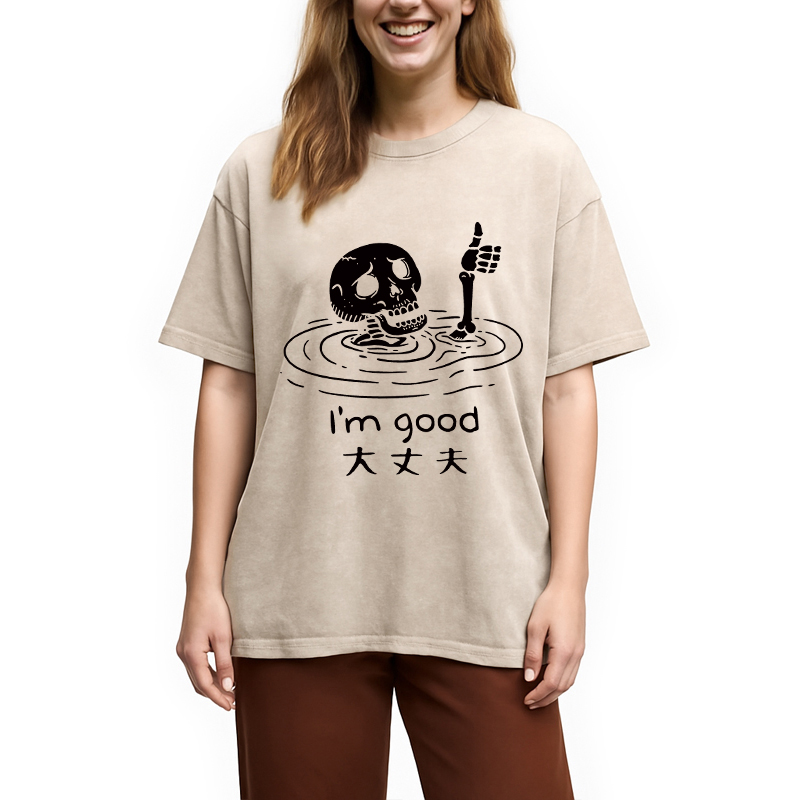 Modecanvas Drowned Skeleton Washed T-Shirt