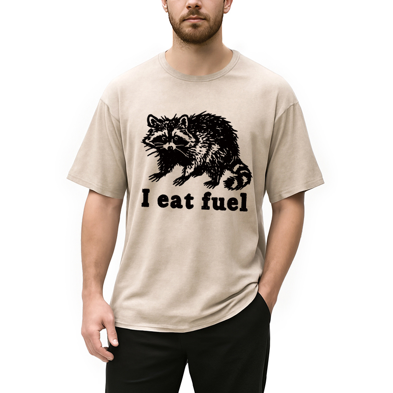 Modecanvas Funny Raccoon Sarcastic Meme Washed T-Shirt