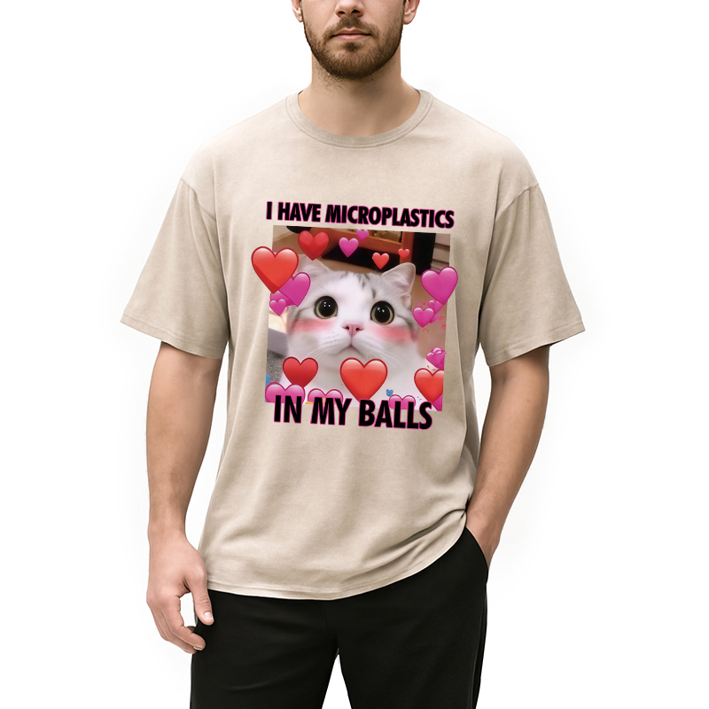 Modecanvas  I Have Microplastics in my Balls Vintage Washed T-Shirt