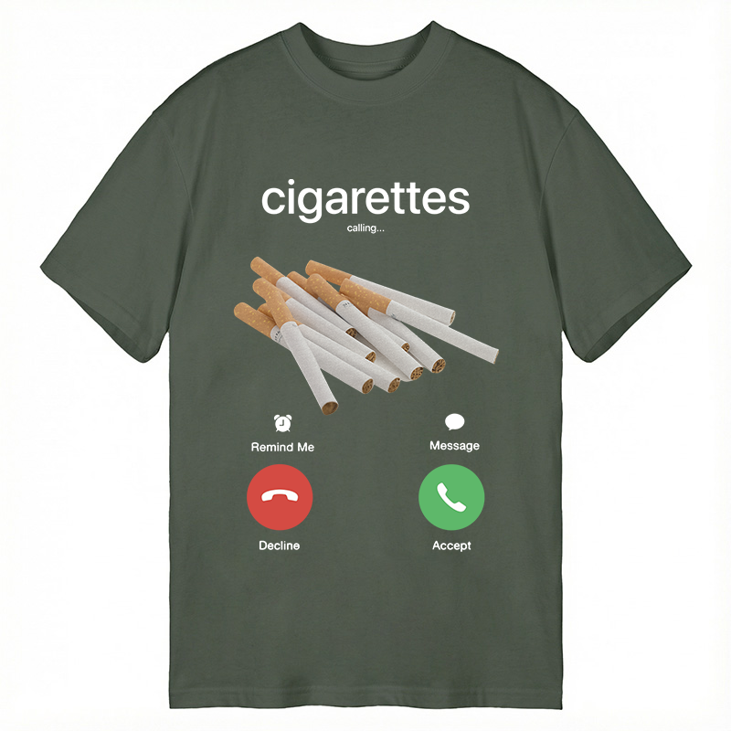 Modecanvas Cigarettes Phone Call DTG Printing Classic T-Shirt-modecanvas