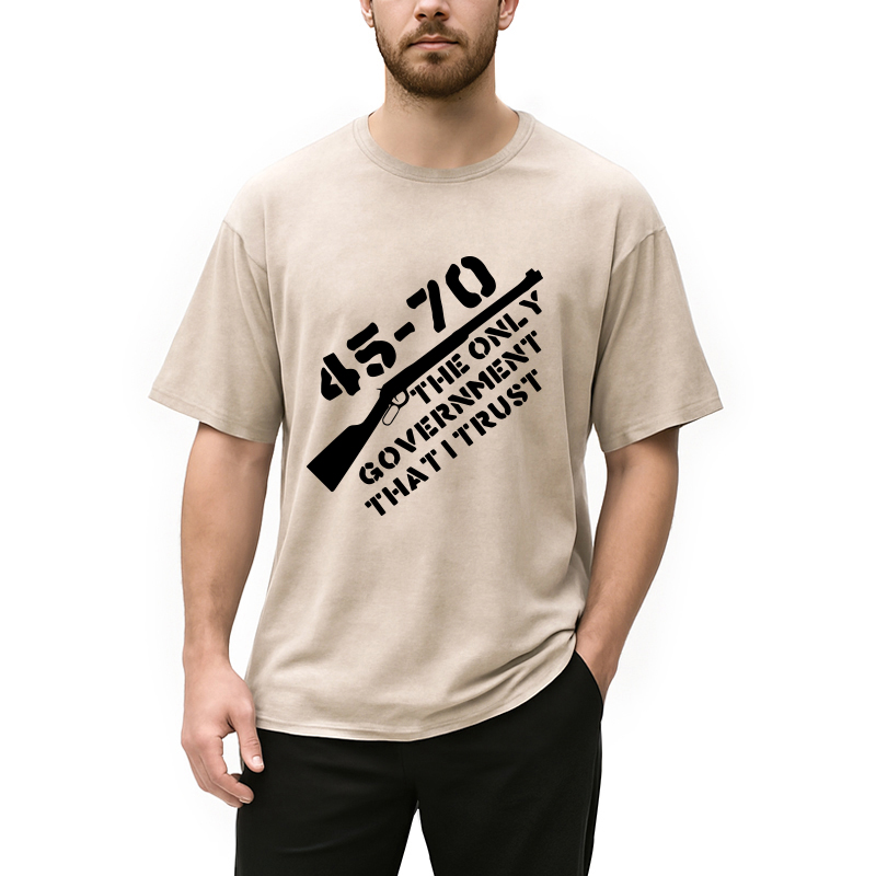 Modecanvas 45-70 The Only Government I Trust DTG Printing Washed T-Shirt
