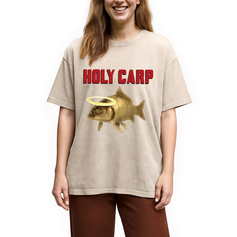 Modecanvas Holy Carp DTG Printing Washed T-Shirt