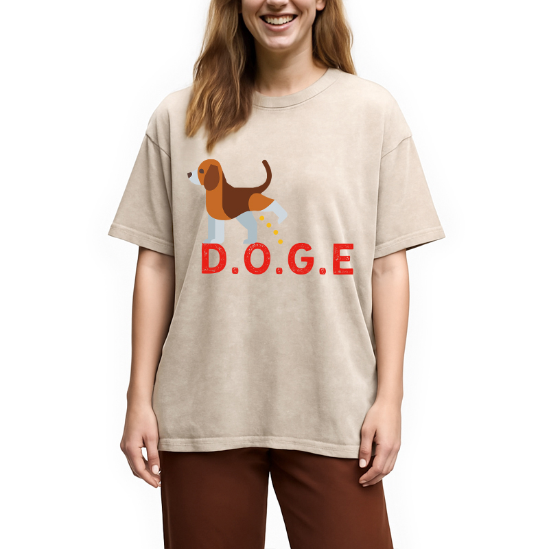 Modecanvas Anti DOGE DTG Printing Washed T-Shirt