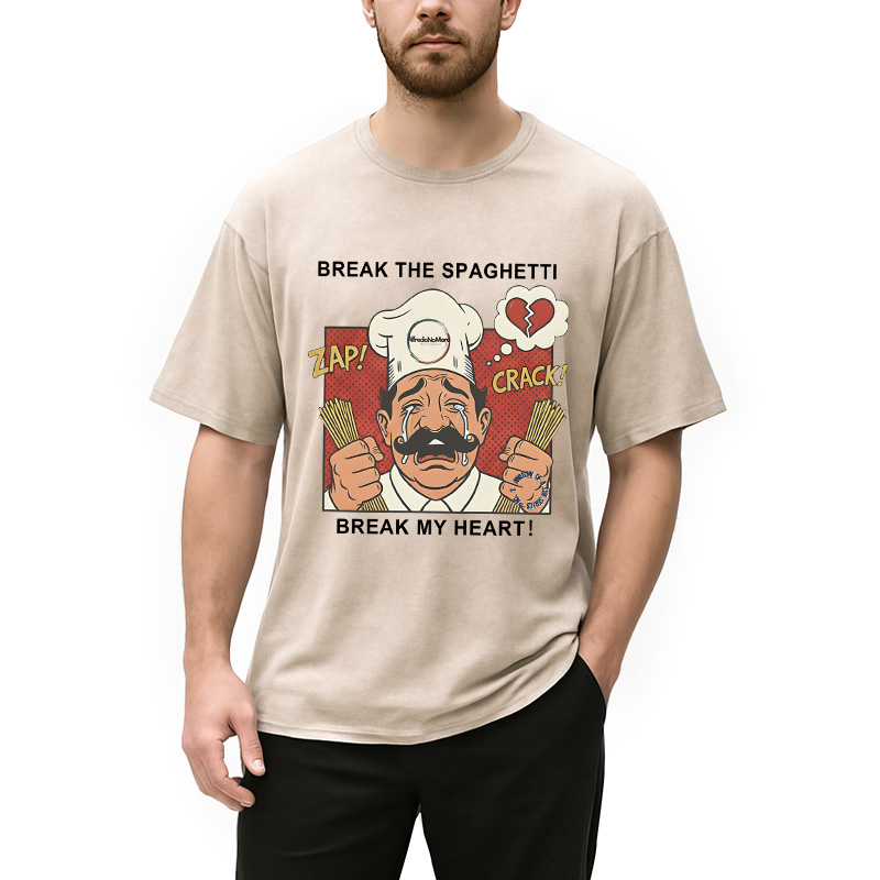 Modecanvas The Spaghetti Snap DTG Printing Washed T-Shirt