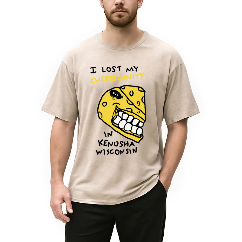 Modecanvas I Lost My Cheeseginity DTG Printing Washed T-Shirt