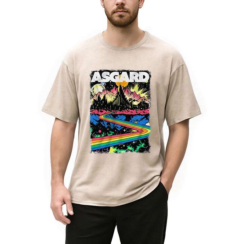 Modecanvas Home of the Gods DTG Printing Washed T-Shirt