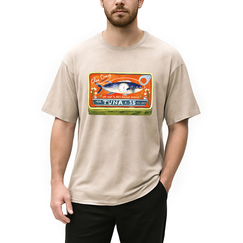 Modecanvas The Tuna 15 DTG Printing Washed T-Shirt