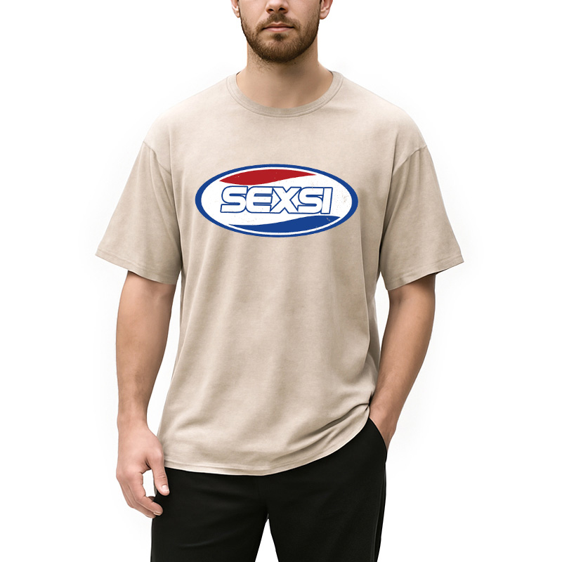 Modecanvas Sexsi Funny Meme DTG Printing Washed T-Shirt