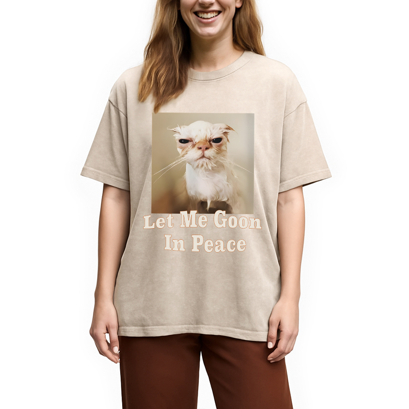 Modecanvas Let Me Gone In Peace DTG Printing Washed T-Shirt