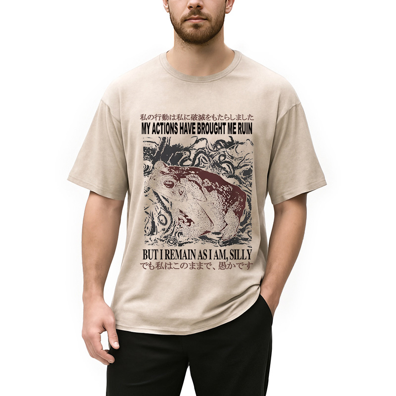 Modecanvas My Actions Brought Me Ruin Vintage DTG Printing Washed T-Shirt