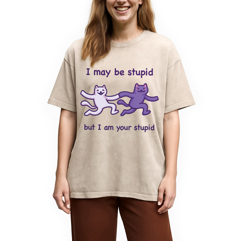Modecanvas I Am Your Stupid DTG Printing Washed T-Shirt