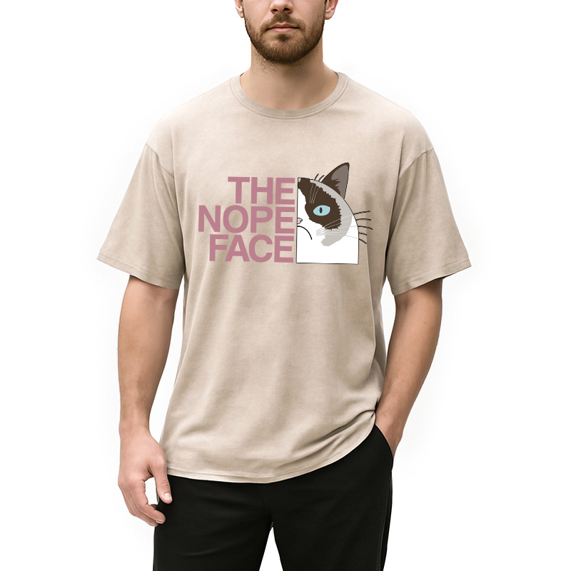 Modecanvas The Nope Face DTG Printing Washed T-Shirt
