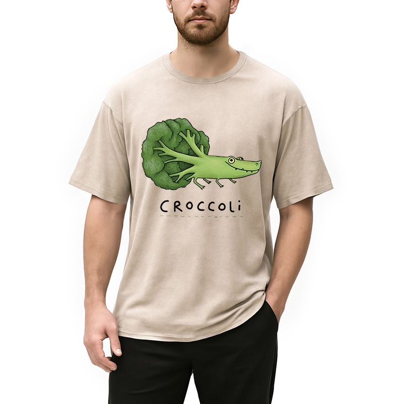 Modecanvas Croccoli DTG Printing Washed T-Shirt