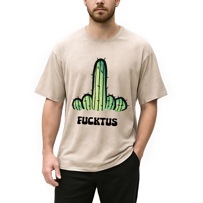 Modecanvas Fucktus DTG Printing Washed T-Shirt