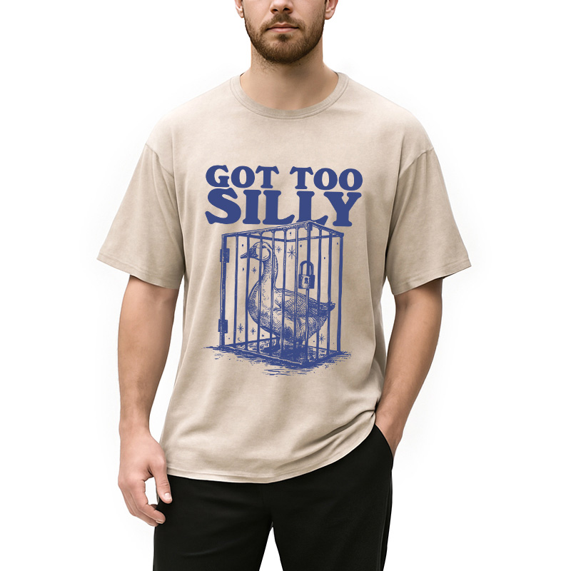 Modecanvas Got Too Silly DTG Printing Washed T-Shirt
